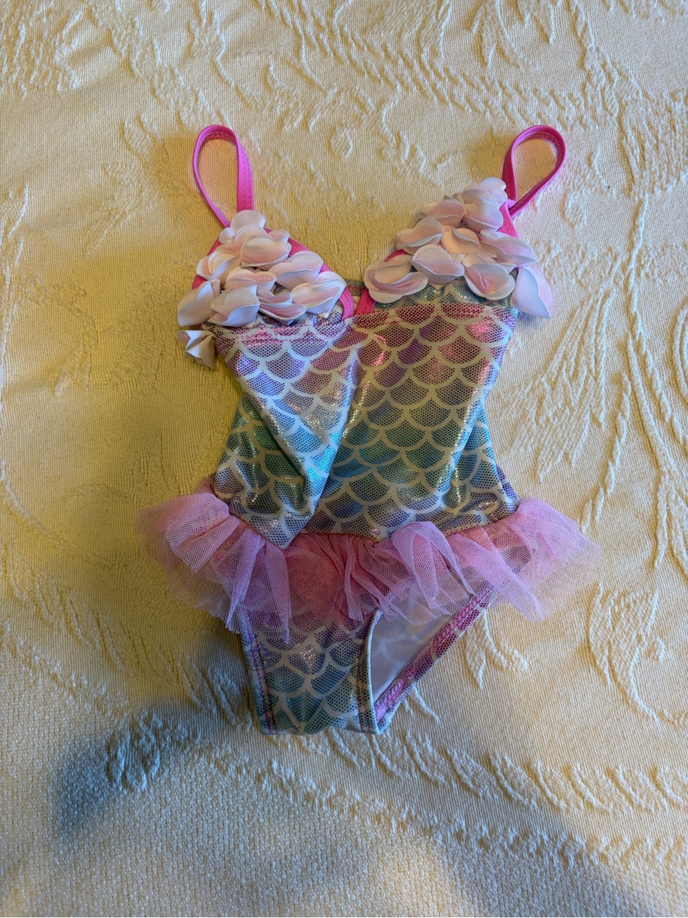 Floatimini Girls Mermaid One-Piece Swimsuit in Pink and Aqua